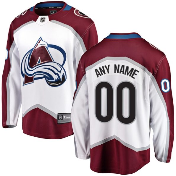 Colorado-Avalanche-Borta-Breakaway-Troja-med-eget-tryck-Vit