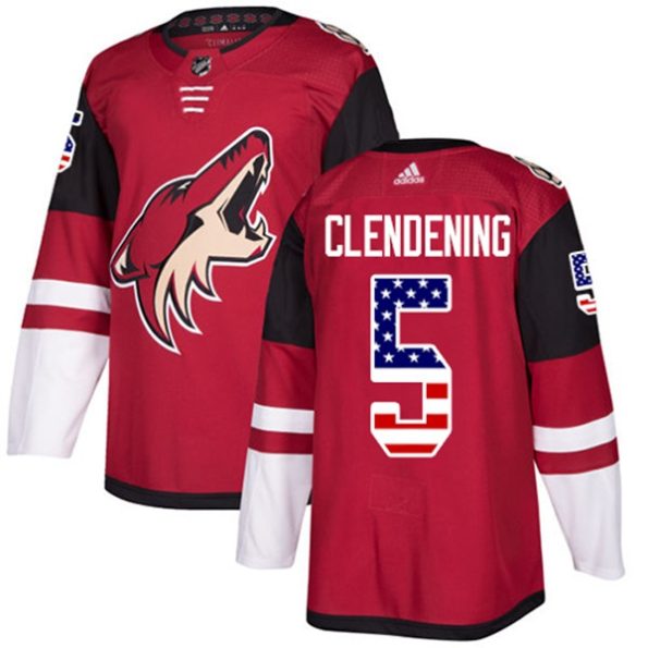 Men-s-Arizona-Coyotes-Adam-Clendening-NO.5-Authentic-Red-USA-Flag-Fashion