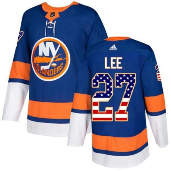 Men-s-NHL-New-York-Islanders-Anders-Lee-27-Blue-USA-Flag-Fashion-Authentic