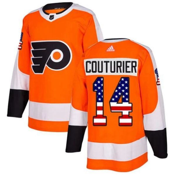 Men-s-Philadelphia-Flyers-Sean-Couturier-14-Oranssi-USA-Flag-Fashion-Authentic