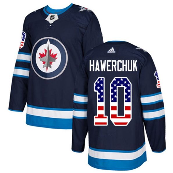 Men-s-Winnipeg-Jets-Dale-Hawerchuk-NO.10-Authentic-Navy-Blue-USA-Flag-Fashion