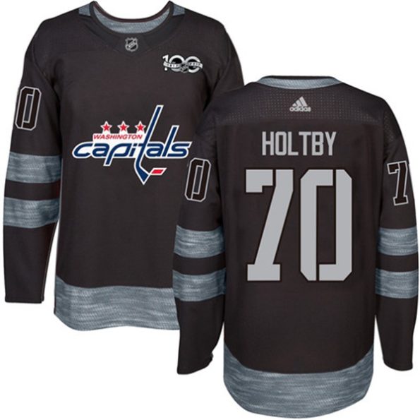 NHL-Braden-Holtby-Authentic-Men-s-Black-Jersey-Washington-Capitals-NO.70-1917-2017-100th-Anniversary