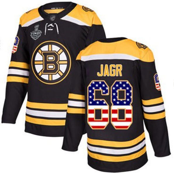 NHL-Men-s-BruinsNO.68-Jaromir-Jagr-Black-Home-USA-Flag-2019-Stanley-Cup