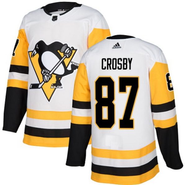 NHL-Sidney-Crosby-Authentic-Men-s-White-Jersey-Pittsburgh-Penguins-NO.87-Away