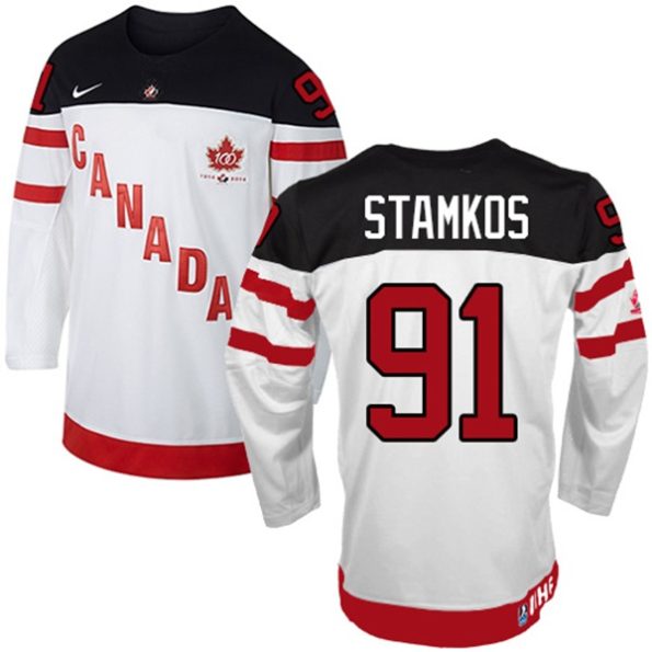 Olympic-Hockey-Steven-Stamkos-Authentic-Men-s-White-Jersey-Nike-Team-Canada-NO.91-100th-Anniversary