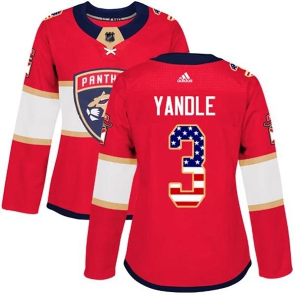 Womens-Florida-Panthers-Keith-Yandle-3-Red-USA-Flag-Fashion-Authentic