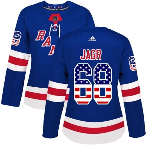 Womens-New-York-Rangers-Jaromir-Jagr-68-Blue-USA-Flag-Fashion-Authentic