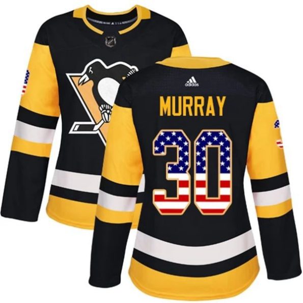 Womens-Pittsburgh-Penguins-Matt-Murray-30-Black-USA-Flag-Fashion-Authentic