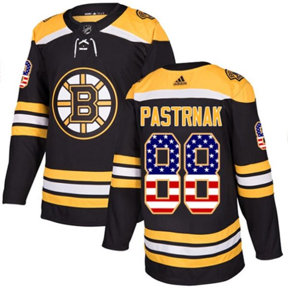 Youth-Boston-Bruins-David-Pastrnak-NO.88-Authentic-Black-USA-Flag-Fashion