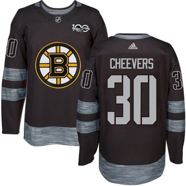 Youth-Boston-Bruins-Gerry-Cheevers-NO.30-Premier-Black-1917-2017-100th-Anniversary