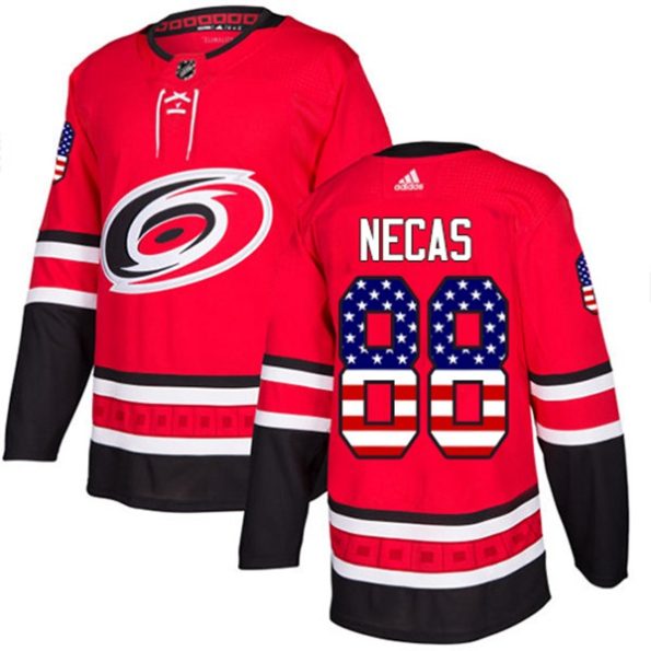 Youth-Carolina-Hurricanes-Martin-Necas-NO.88-Authentic-Red-USA-Flag-Fashion