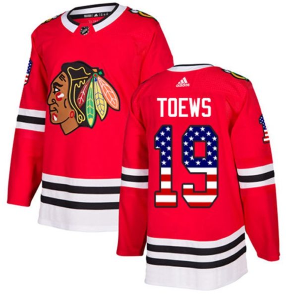 Youth-Chicago-Blackhawks-Jonathan-Toews-NO.19-Authentic-Red-USA-Flag-Fashion