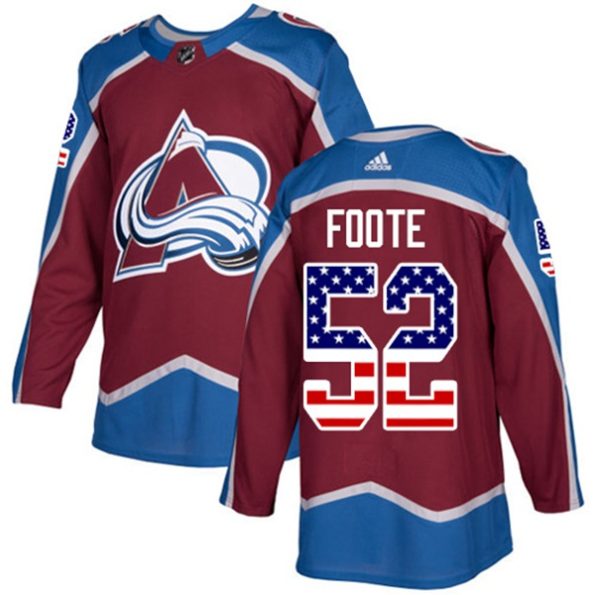 Youth-Colorado-Avalanche-Adam-NO.52-Foote-Authentic-Burgundy-Red-USA-Flag-Fashion