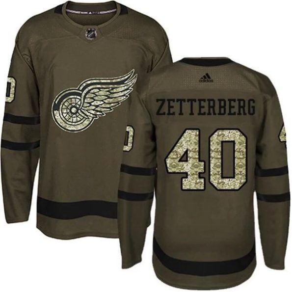 Youth-Detroit-Red-Wings-Henrik-Zetterberg-NO.40-Camo-Green-Authentic