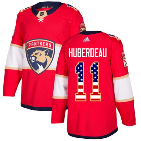 Youth-Florida-Panthers-Jonathan-Huberdeau-NO.11-Authentic-Red-USA-Flag-Fashion