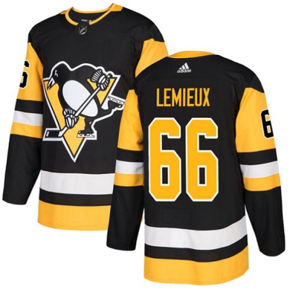 Youth-Pittsburgh-Penguins-Mario-Lemieux-NO.66-Authentic-Black-Home