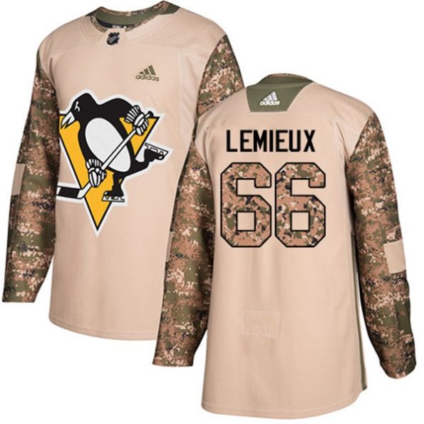 Youth-Pittsburgh-Penguins-Mario-Lemieux-NO.66-Authentic-Camo-Veterans-Day-Practice