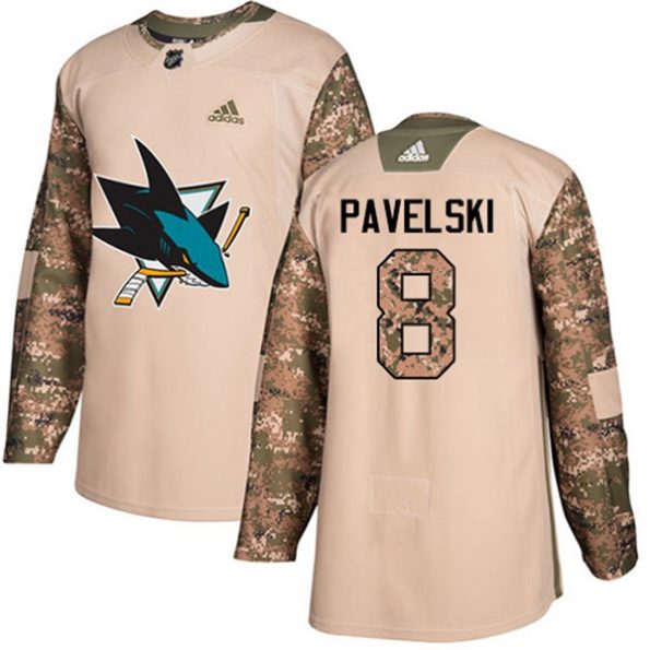 Youth-San-Jose-Sharks-Joe-Pavelski-NO.8-Authentic-Camo-Veterans-Day-Practice